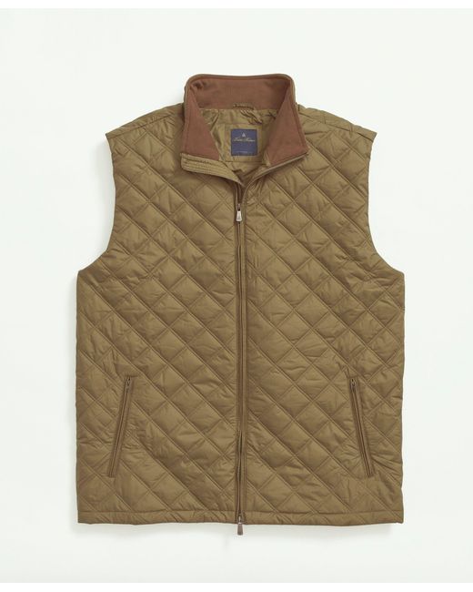 Brooks Brothers Green Big & Tall Paddock Diamond Quilted Vest for men