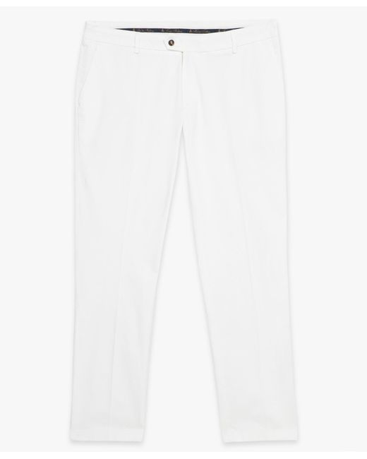 Brooks Brothers Weiße Slim-fit-chinohose Aus Doppelzwirn-baumwolle in White für Herren