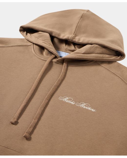 Brooks Brothers Natural Cotton Hoodie With Embroidered Logo for men