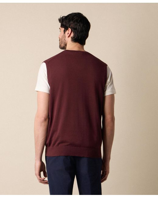 Brooks Brothers Purple Makò Cotton Knit Vest for men