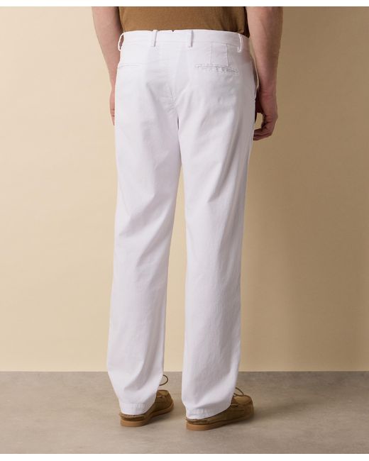 Brooks Brothers White Double Pleat Trousers for men