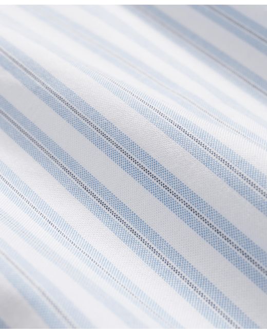 Brooks Brothers Blue Slim Fit Non-Iron Plaid Stretch Oxford Shirt With Button Down Collar for men