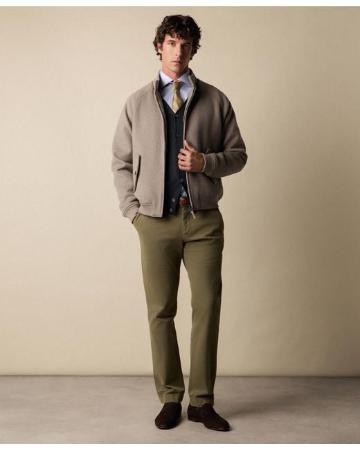 Brooks Brothers Brown Wool Harrington Jacket for men