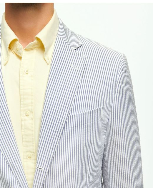 Brooks Brothers White Classic Fit Archive-inspired Seersucker Sport Coat In Cotton for men