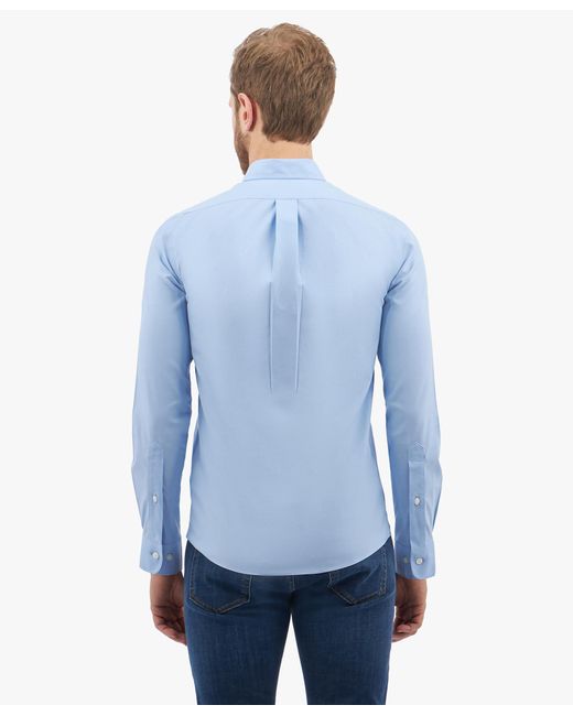 Brooks Brothers Blue Slim Fit Oxford Pinpoint Non-Iron Button Down Shirt for men