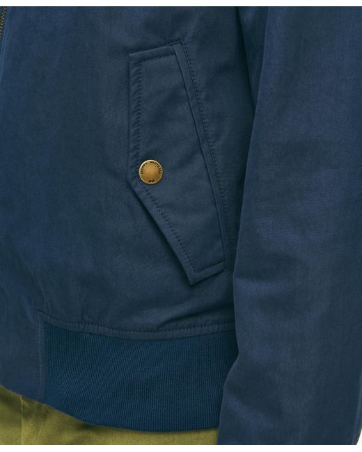Navy Harrignton Jacket In Cotton Blend di Brooks Brothers in Blue da Uomo