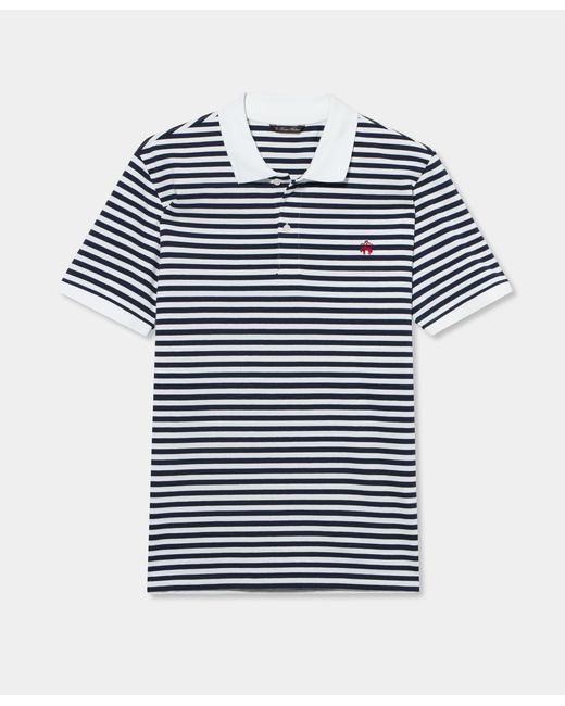Brooks Brothers Blue Awning Stripe Cotton Polo for men