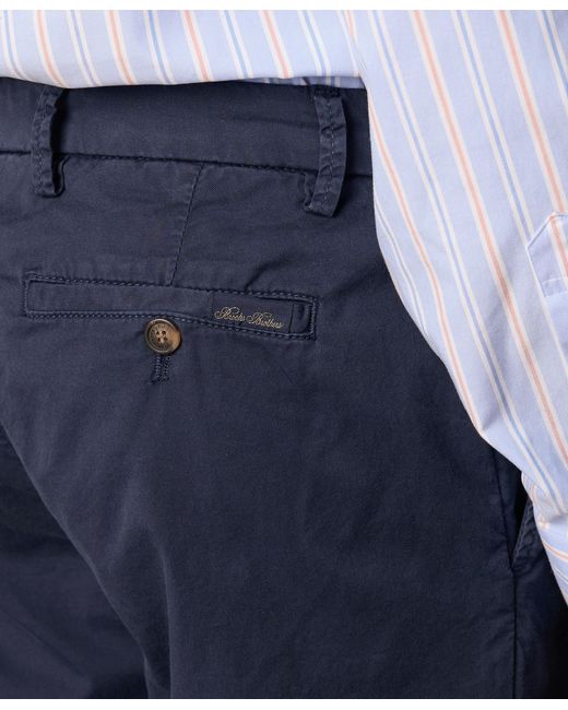 Brooks Brothers Blue Stretch Cotton Twill Chino for men
