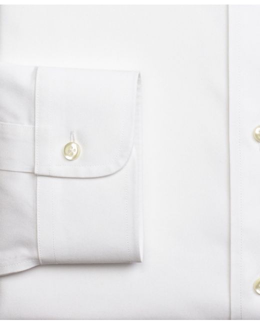 Brooks Brothers White Regular Fit Non-Iron Supima Oxford Pinpoint Shirt With Button Down Collar for men