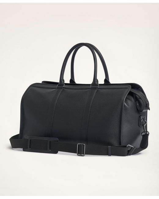 Brooks Brothers Pebbled Leather Duffel Bag in Black for Men Lyst