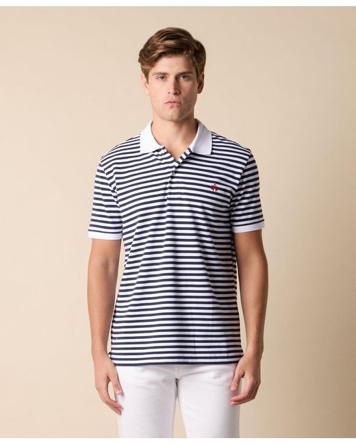 Brooks Brothers Blue Awning Stripe Cotton Polo for men