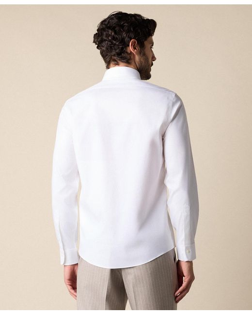 Brooks Brothers White Slim Fit Non-Iron Oxford Pinpoint Shirt With Button Down Collar for men