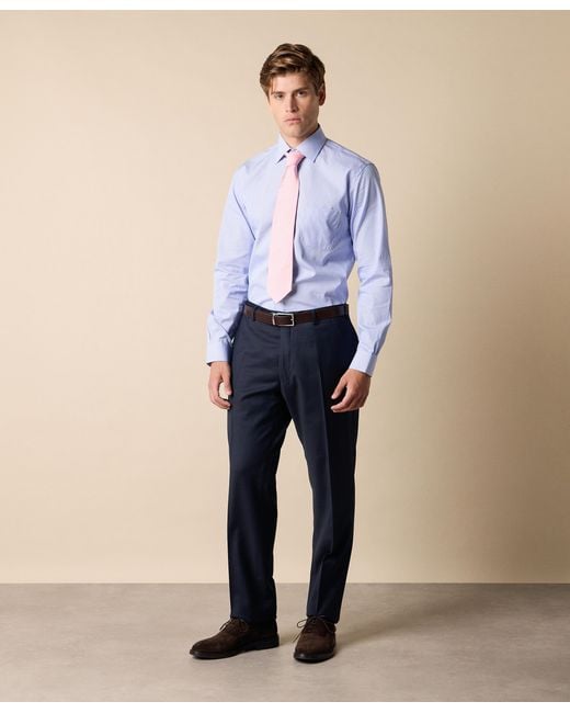 Brooks Brothers Blue Regular Fit Striped Cotton Shirt With Ainsley Collar for men