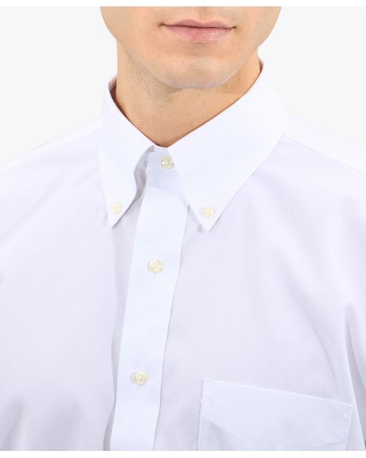 White Traditional Fit Stretch Supima Cotton Non-iron Dress Shirt With Button-down Collar Brooks Brothers de hombre