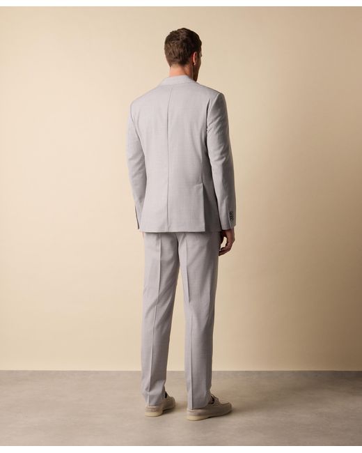 Brooks Brothers White Double Breasted Weave Virgin Wool Suit for men