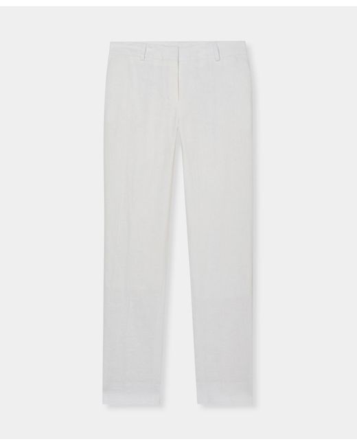 Brooks Brothers White Tailored Linen Trousers