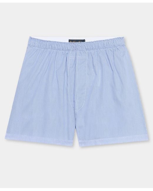 Brooks Brothers Blue Micro Stripe Cotton Boxer for men