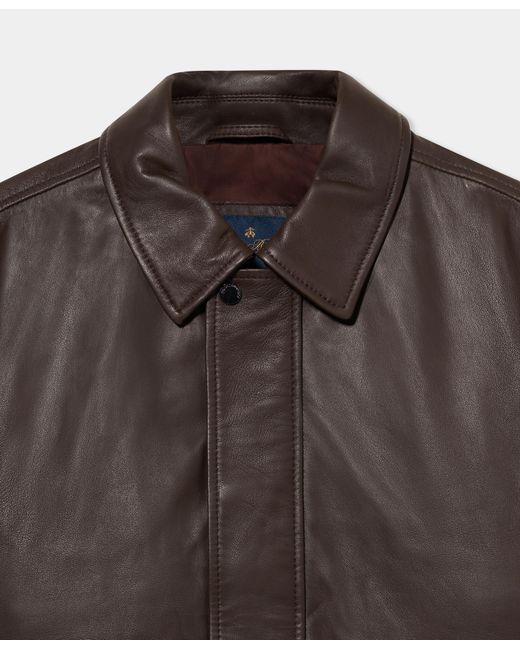 Brooks Brothers Gray Leather Jacket for men