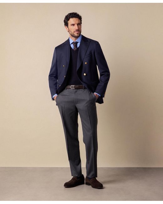 Brooks Brothers Blue Merino Wool Sweater Vest for men