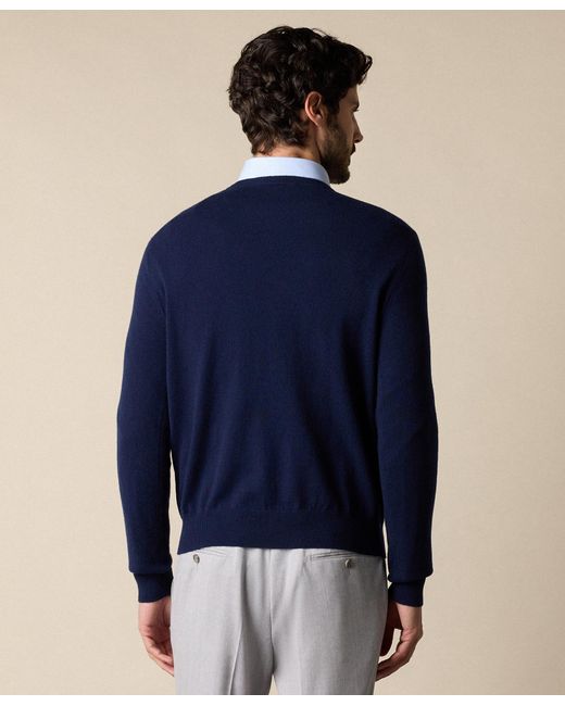 Brooks Brothers Blue Cashmere Crewneck for men