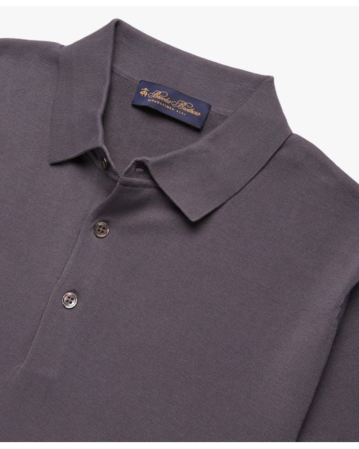 Polo En Coton Gris Foncé Brooks Brothers pour homme en coloris Gray