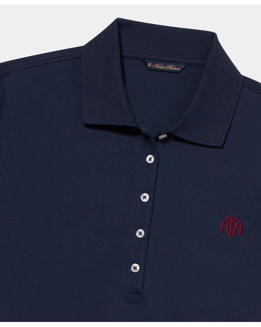 Brooks Brothers Blue Cotton Piqué Polo With Embroidered Logo