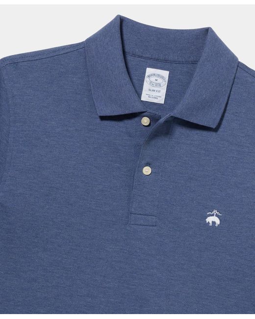 Brooks Brothers Blue Golden Fleece Washed Supima Cotton Polo for men