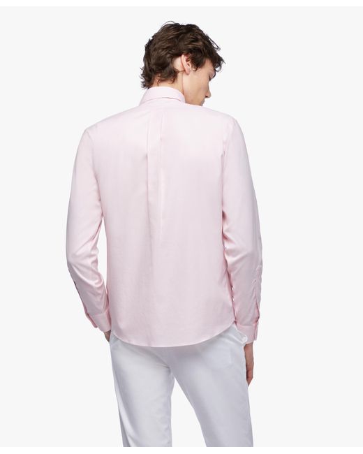 Brooks Brothers Stretch Supima Cotton Non-Iron Pinpoint Oxford Button-Down Collar Dress Shirt in Pink für Herren