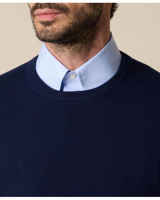 Brooks Brothers Blue Cashmere Crewneck for men
