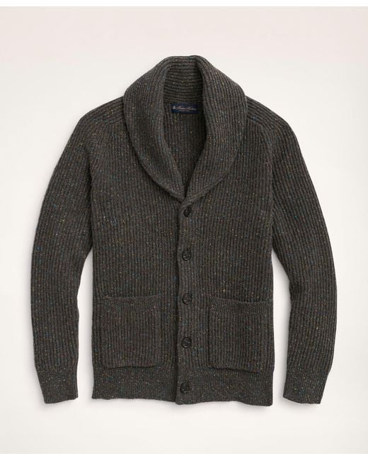 Brooks Brothers Wool Merino Shawl Collar Cardigan in Green (Gray) for ...