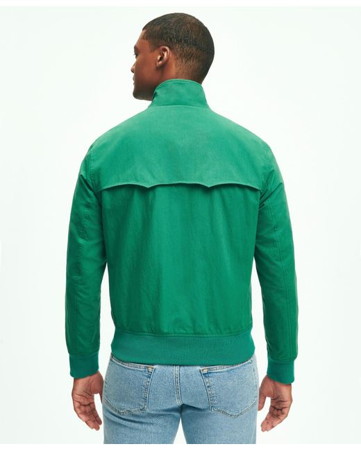 Brooks Brothers Green Harrington Jacket In Cotton Blend for men