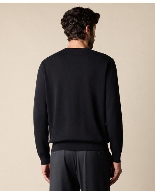 Brooks Brothers Black Cotton Crewneck for men