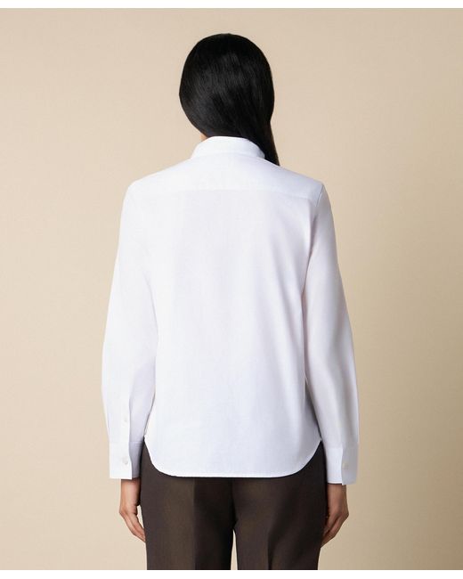 Brooks Brothers White Poplin Shirt With Stand Collar