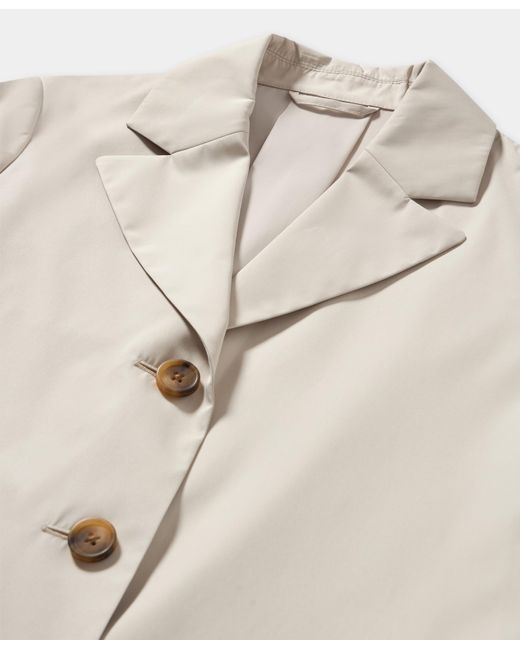 Brooks Brothers Natural Single-Breasted Taffeta Coat