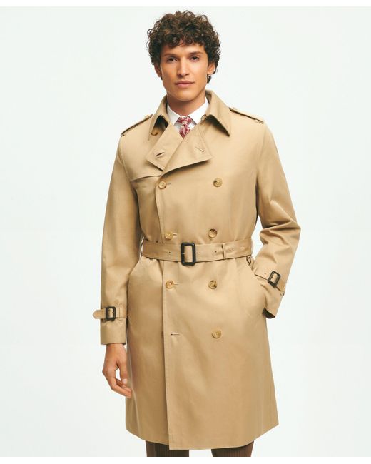 Brooks Brothers Natural Supima Cotton Gabardine Trench Coat for men