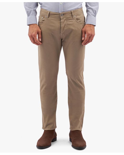 Khaki Stretch Cotton Five Pocket Pants Brooks Brothers de hombre de color Natural