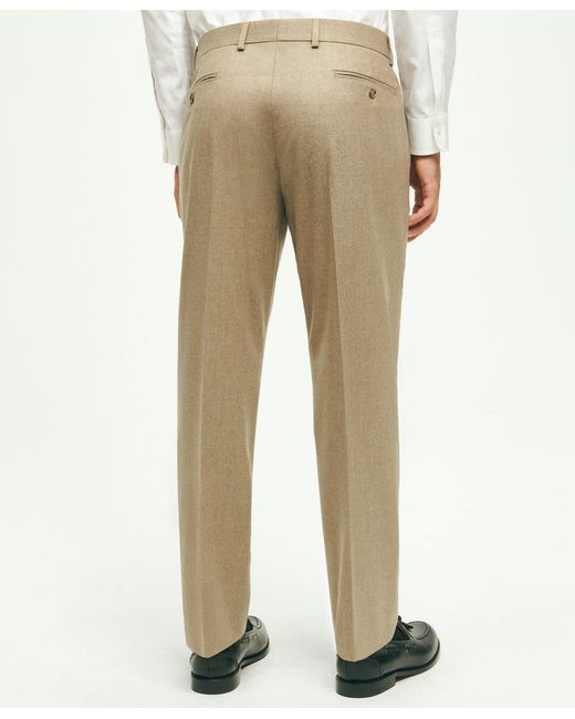 Brooks Brothers Classic Fit Wool Flannel Dress Pants in Natural for Men