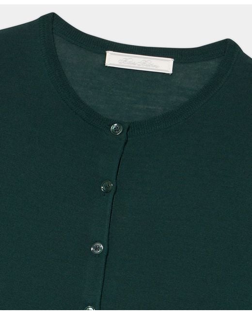 Brooks Brothers Green Relaxed Diamond Merino Cardigan