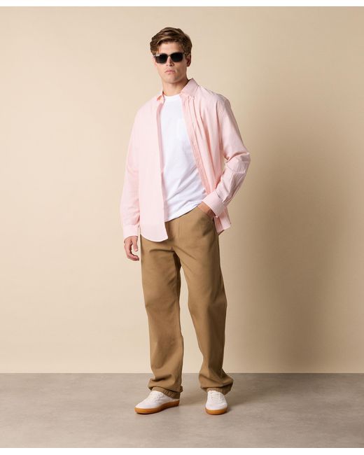 Brooks Brothers Pink Regular Fit Seersucker Shirt With Button Down Collar for men