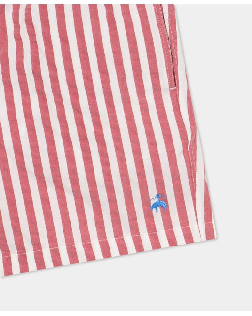 Brooks Brothers Red Awning Stripe Swim Trunks for men