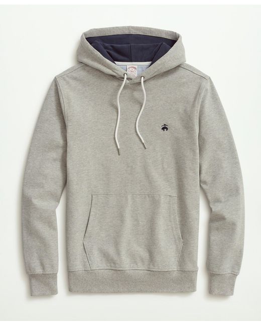 Brooks Brothers Big & Tall Stretch Sueded Cotton Jersey Hoodie in Gray ...
