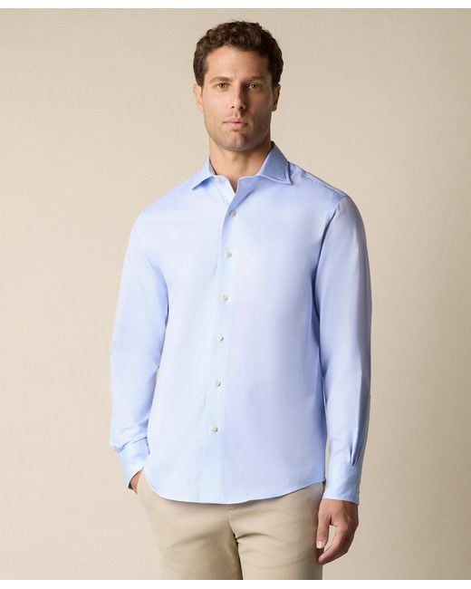 Brooks Brothers Blue Thomas Mason Regular Fit Shirt With English Spread Collar for men