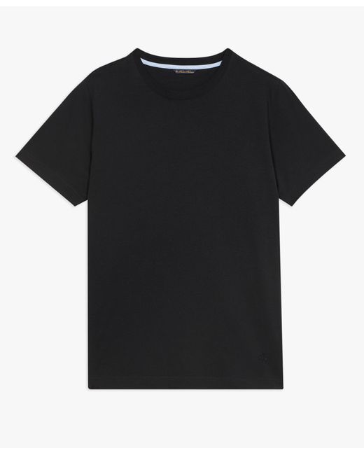 Black Cotton Crewneck T-shirt di Brooks Brothers da Uomo