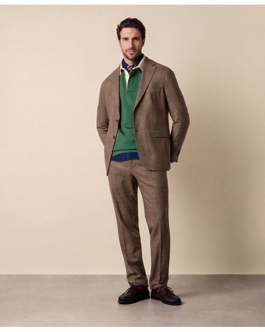 Brooks Brothers Green Rugby Polo With Corduroy Collar for men