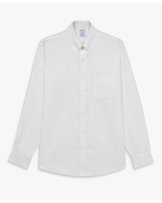 Camisa De Vestir Performance Blanca De Corte Regular Non-iron Con Cuello Button Down Brooks Brothers de hombre de color White