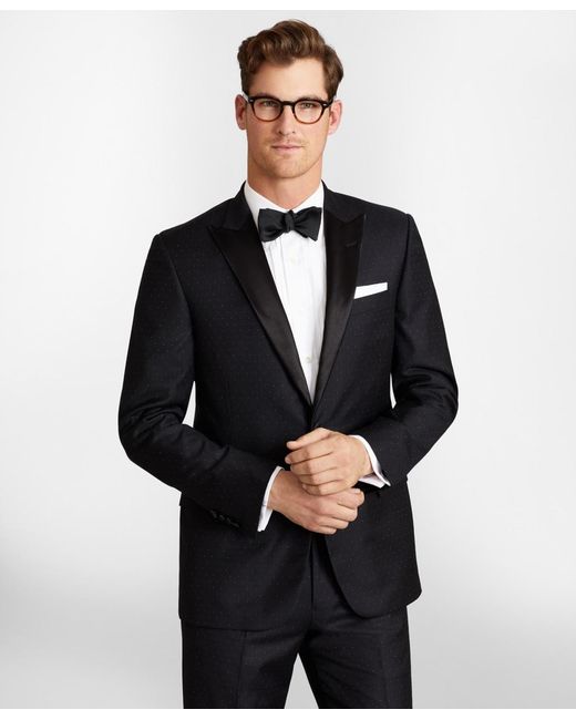 Brooks Brothers Canvas Slim Fit One-button Dotted 1818 Tuxedo in Black ...