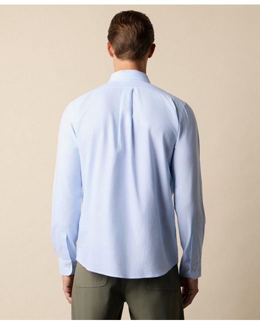 Brooks Brothers Blue Slim Fit Oxford Shirt With Button Down Collar for men