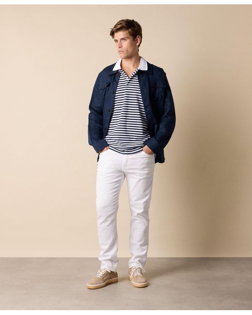 Brooks Brothers Blue Awning Stripe Cotton Polo for men