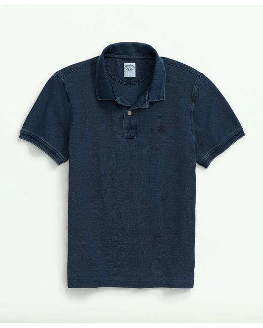 Brooks Brothers Blue Pique Polo In Cotton for men