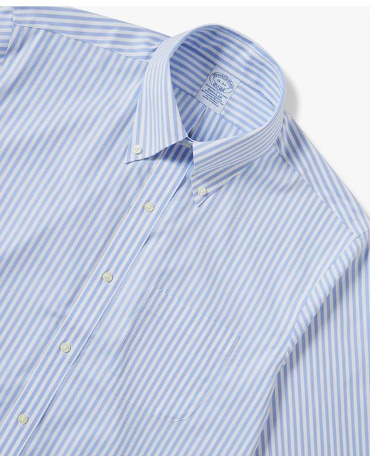 Brooks Brothers Hellblau Gestreiftes Regent-fit Non-iron Anzughemd Mit Button-down-kragen in Blue für Herren